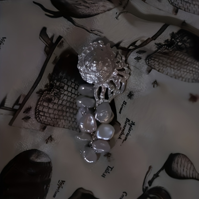 Handmade Sea Snail Pearl Tear Design Stud Ear Clips